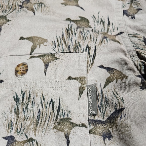 Woolrich Flying Ducks Shirt Mens XL Brown Hunting Long Sleeve Outdoors Hiking - Picture 4 of 7